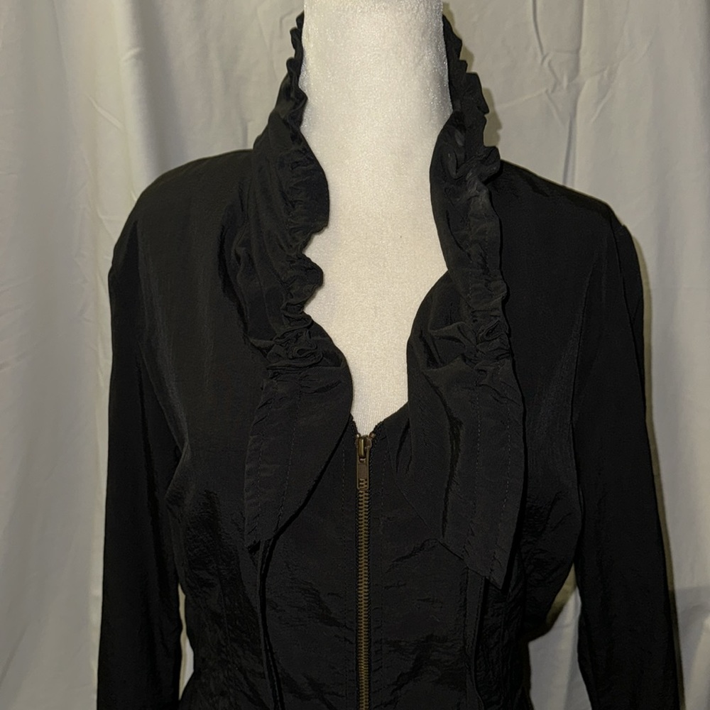 Vintage Hanna for la journee drawstring neck zip up